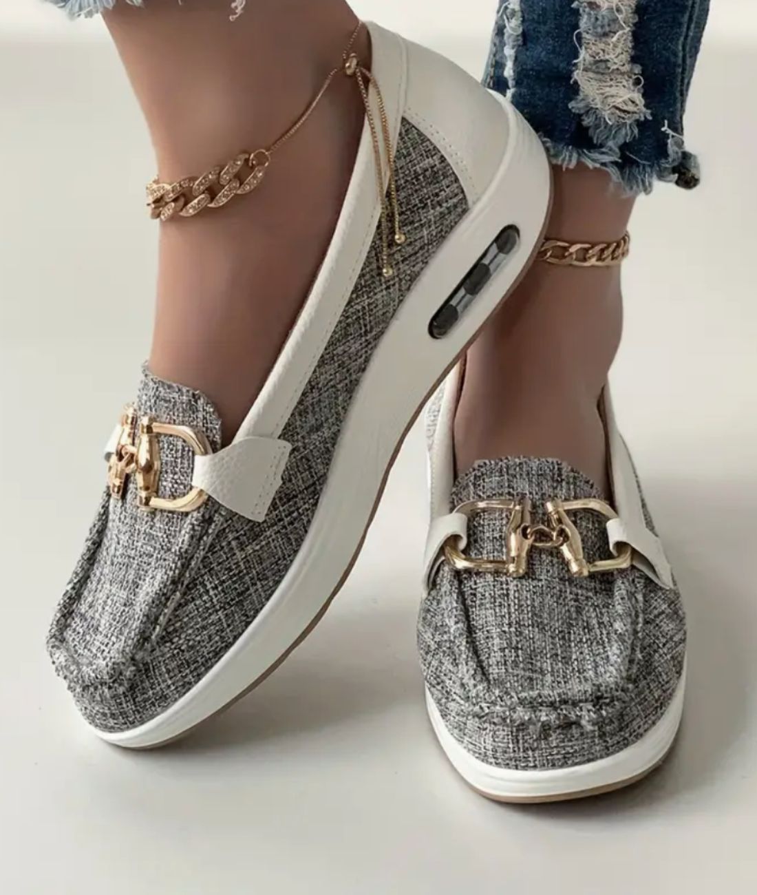 Women’s Horsebit Suede Loafers Grey
