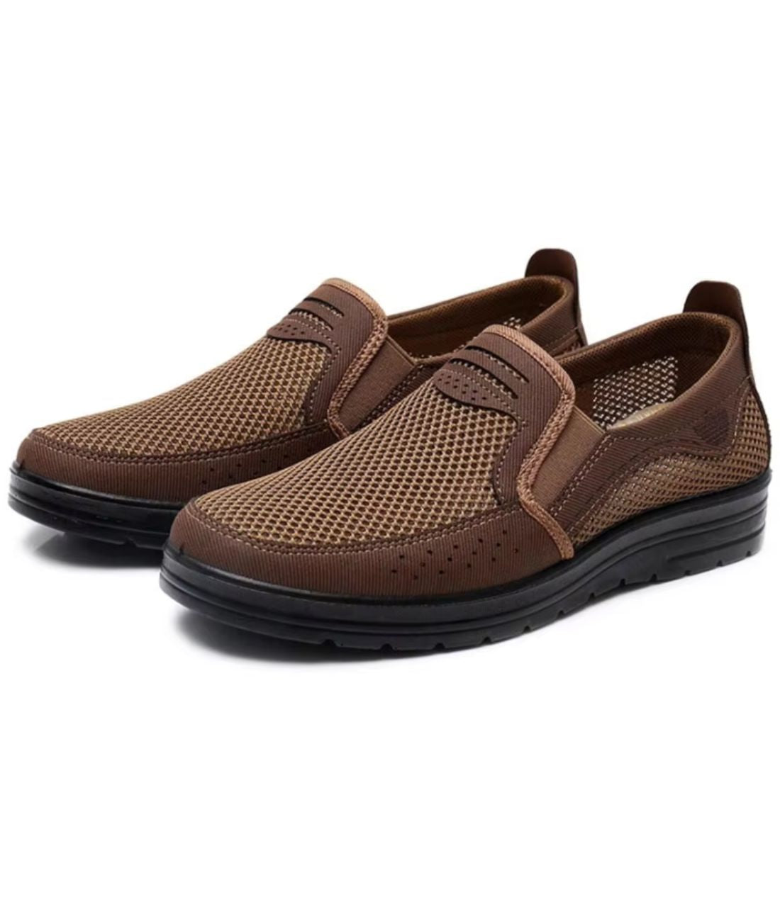 Men’s Slip On Patent Leather Loafers Coffee Brown