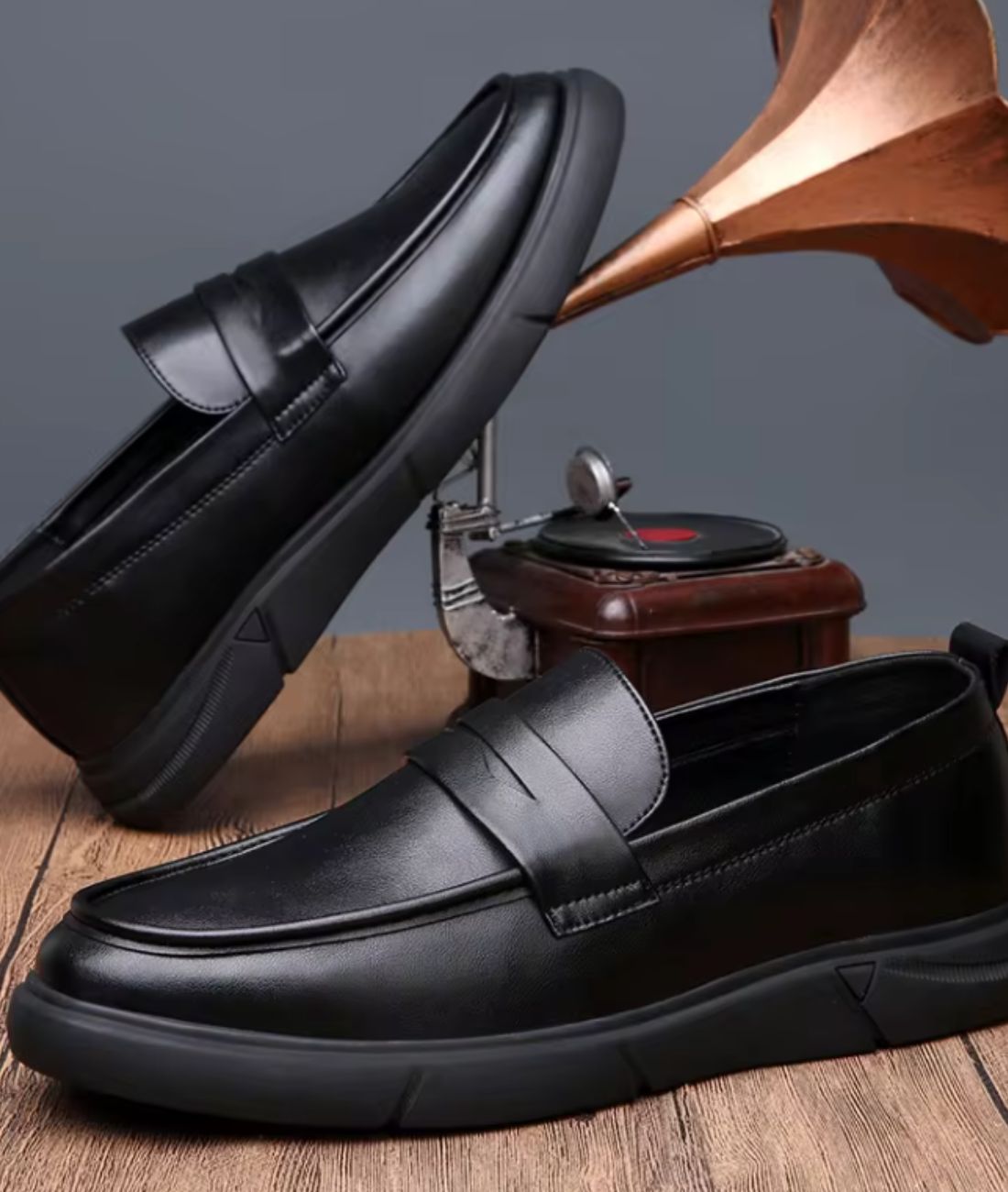 Men’s Penny Patent Leather Loafers Deep Black