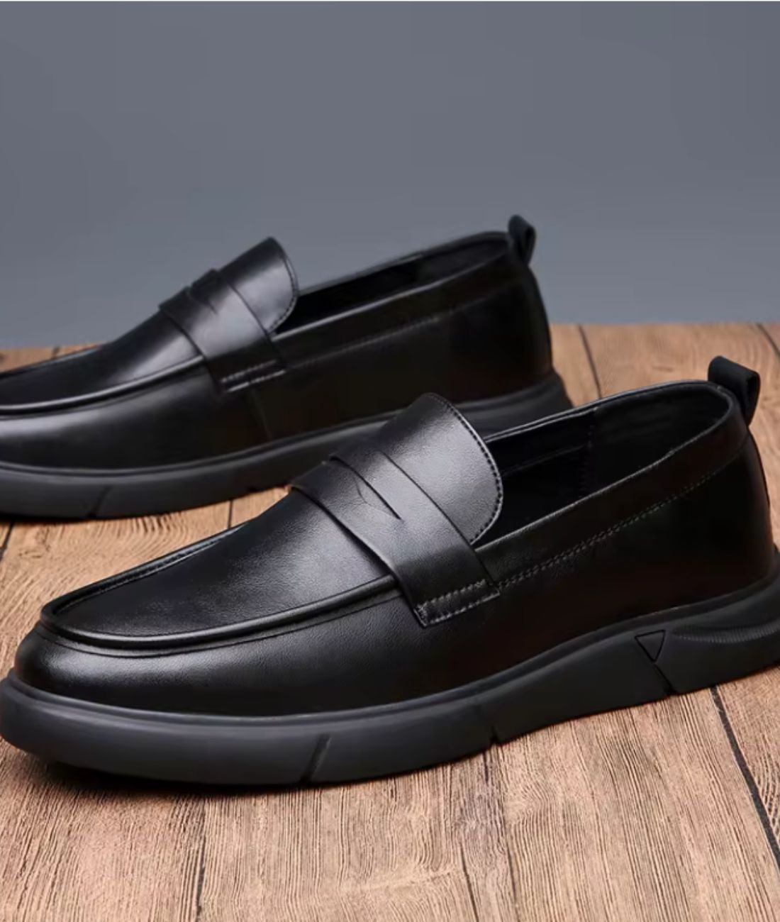 Men’s Penny Patent Leather Loafers Deep Black