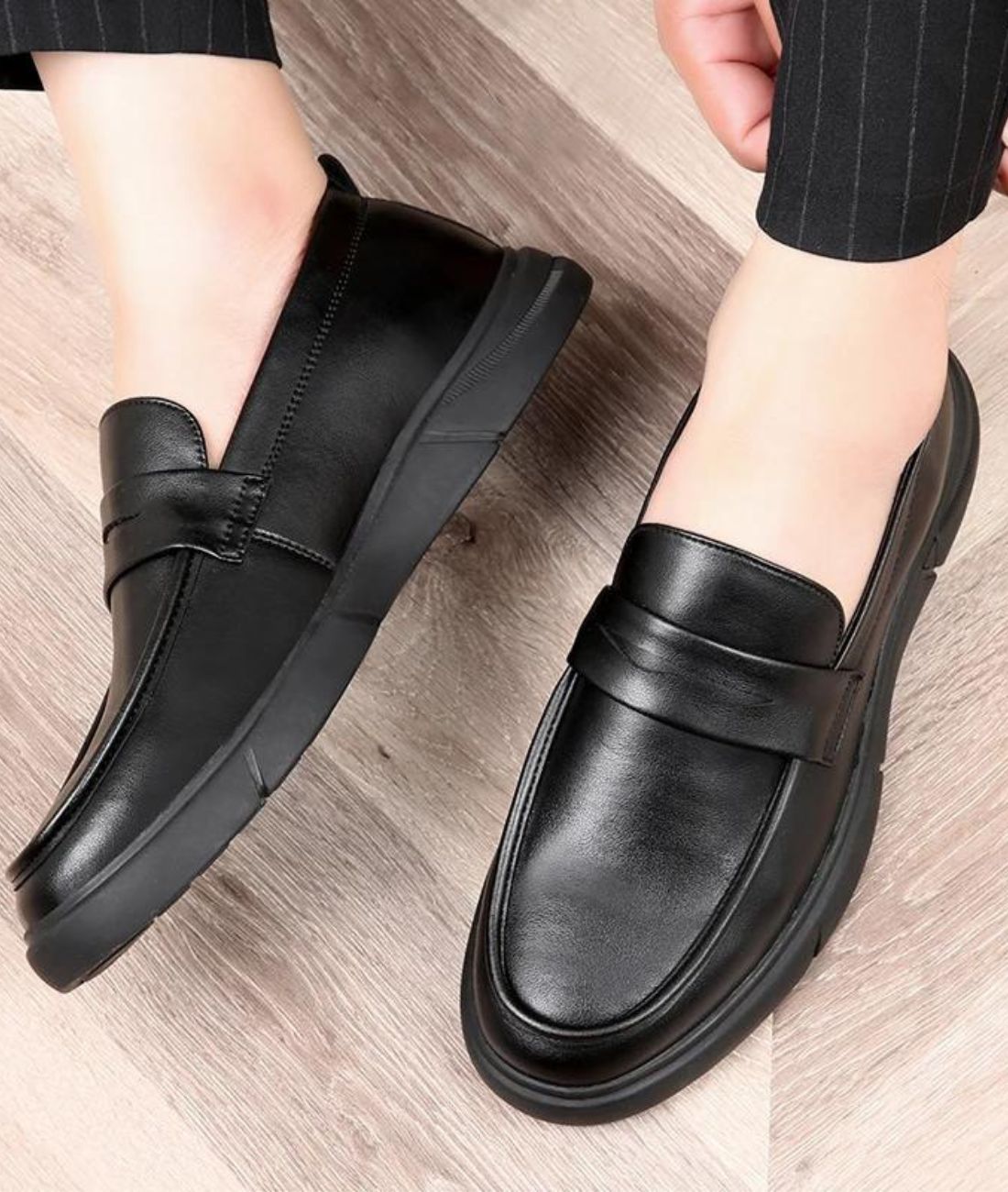 Men’s Penny Patent Leather Loafers Deep Black