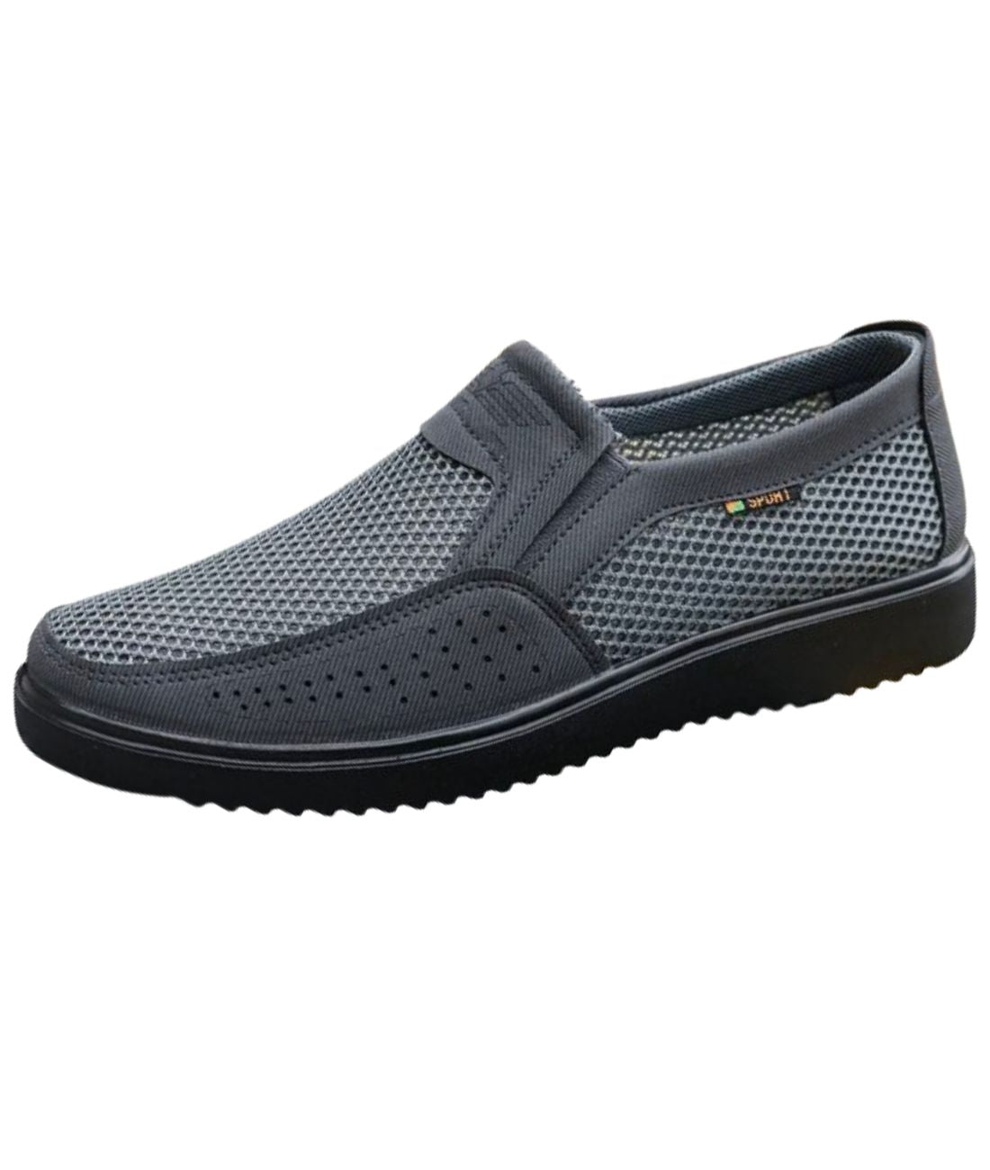 Men’s Slip On Patent Leather Loafers Grey