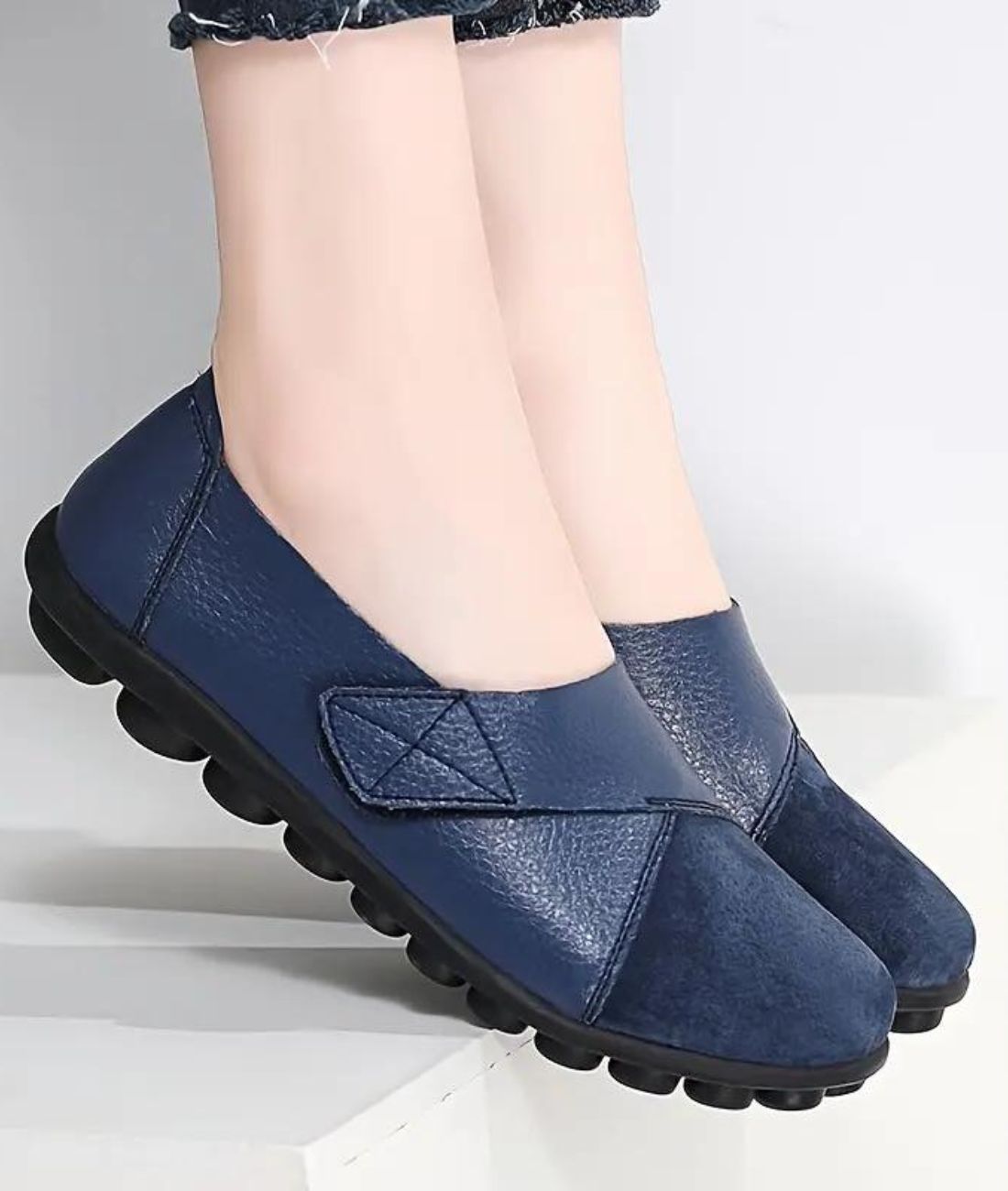 Women’s Slip On Patent Leather Loafers Navy