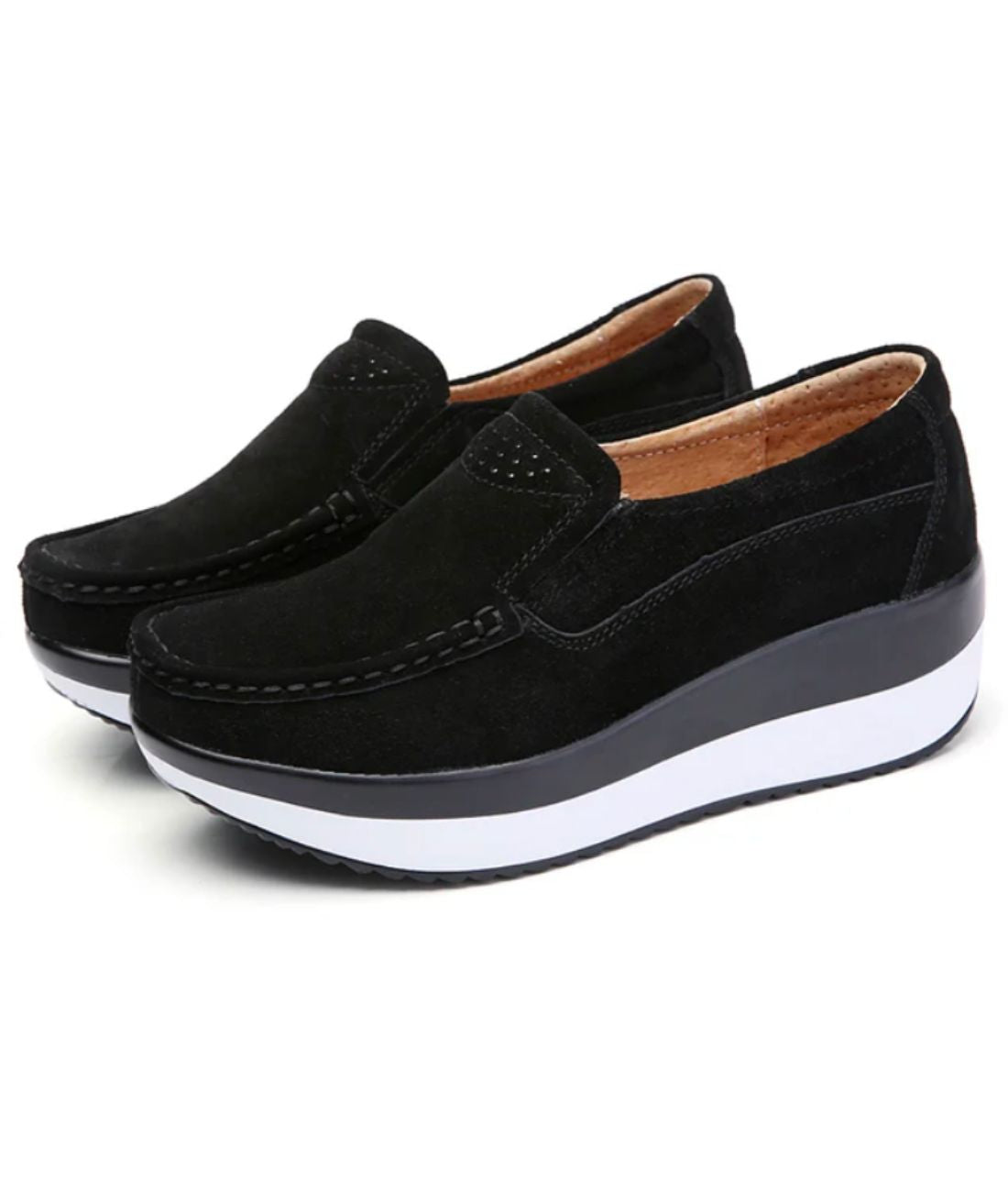 Women’s Low Heel Patent Leather Loafers Deep Black