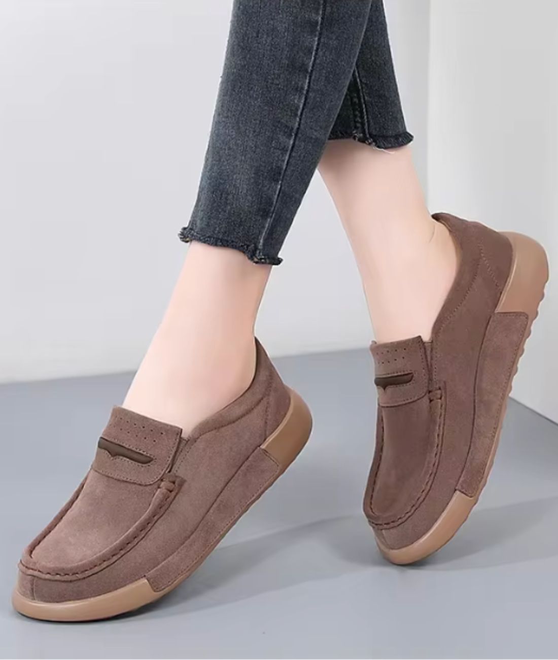 Women’s Platform Suede Loafers Deep Purple