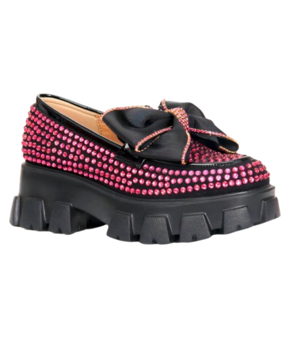 Women’s Platform Patent Leather Loafers Deep Black