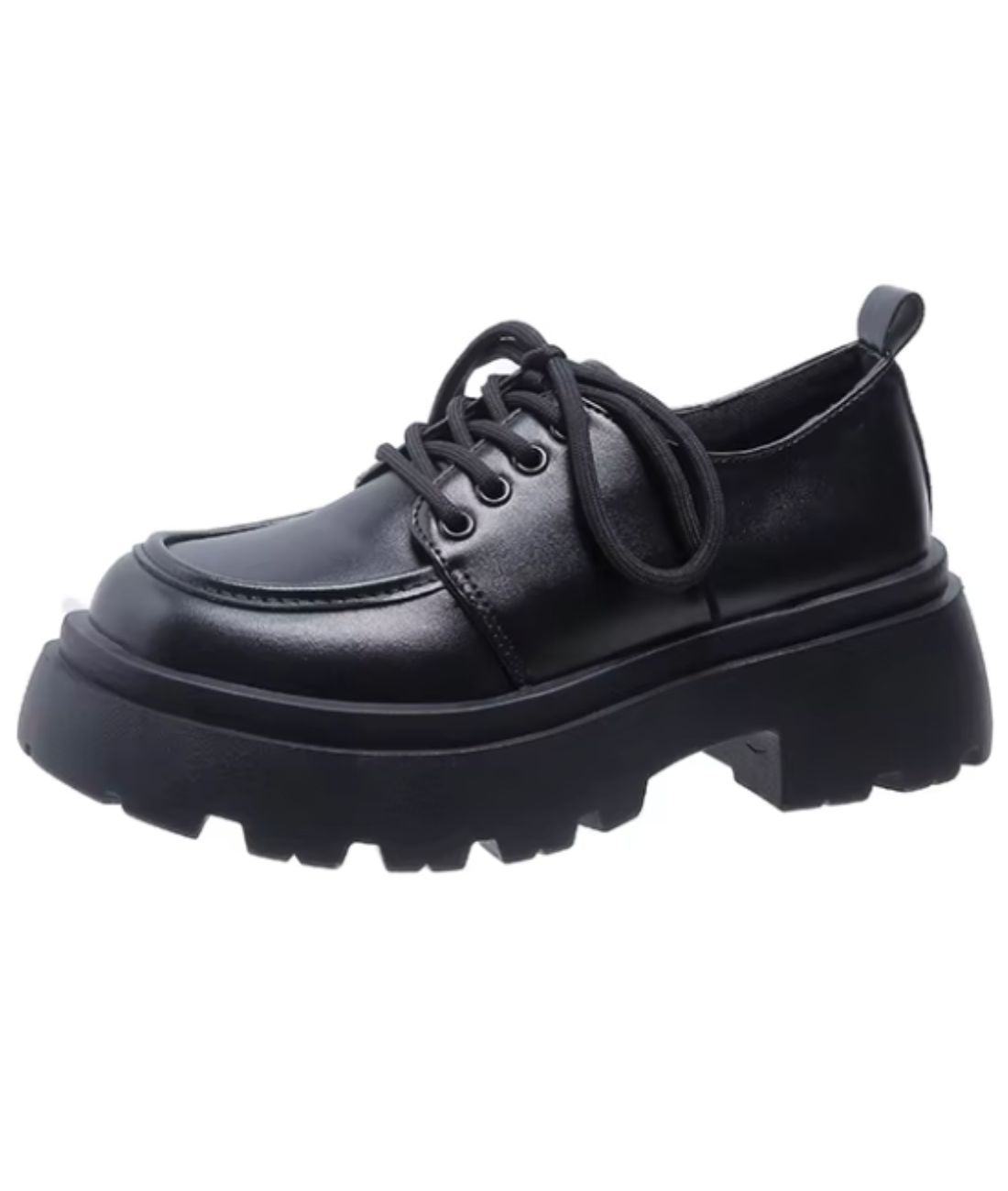 Women’s Platform Patent Leather Loafers Deep Black