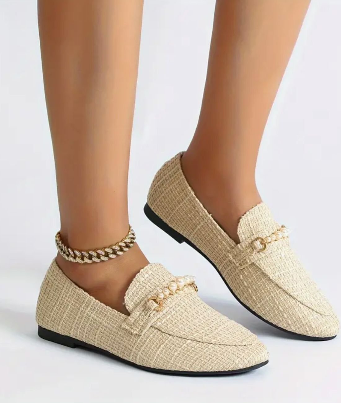 Women’s Platform Suede Loafers Cream