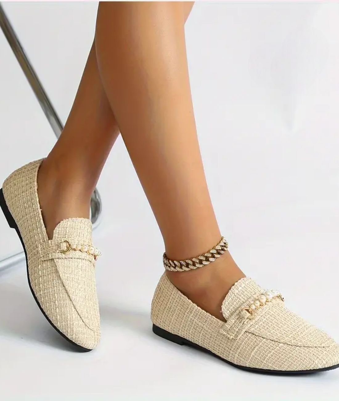 Women’s Platform Suede Loafers Cream