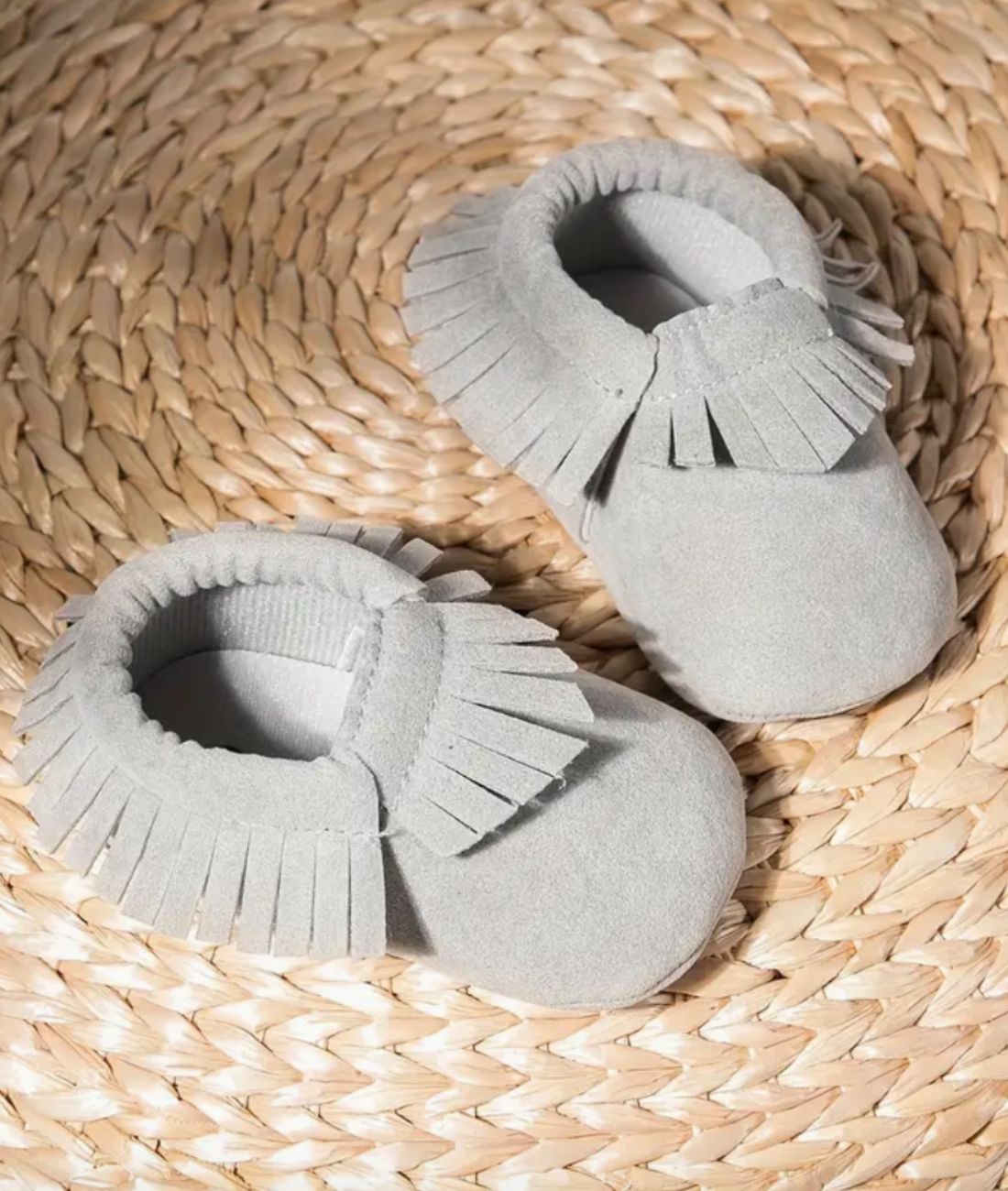 Baby Platform Suede Loafers in Super Soft Grey