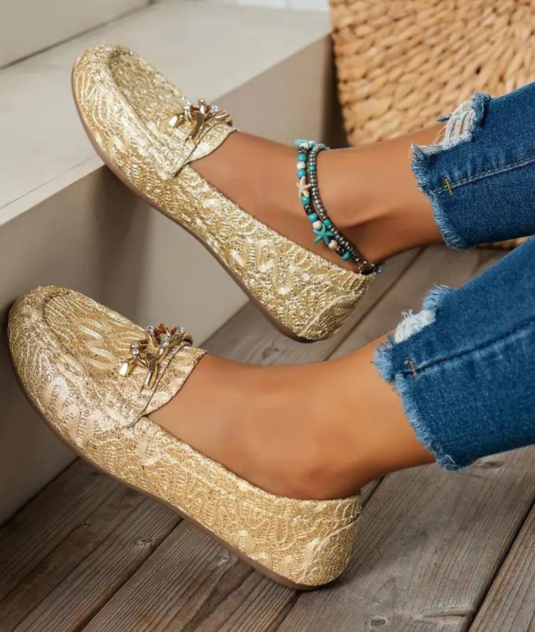 Women’s Platform Leather Loafers Sand Beige