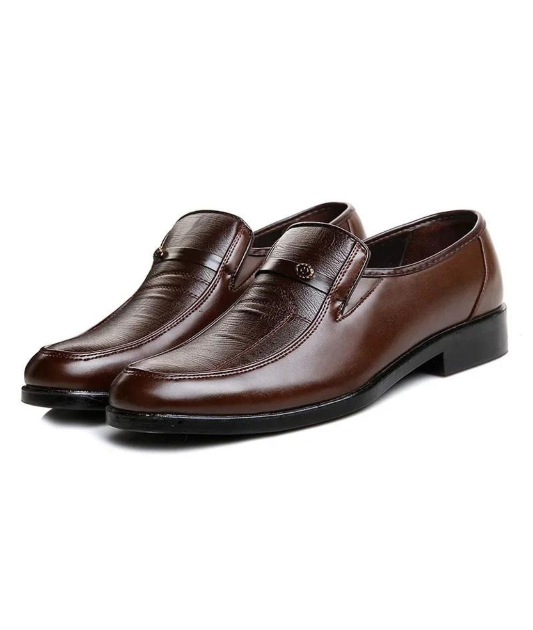 Men’s Slip On Leather Loafers Coffee Brown