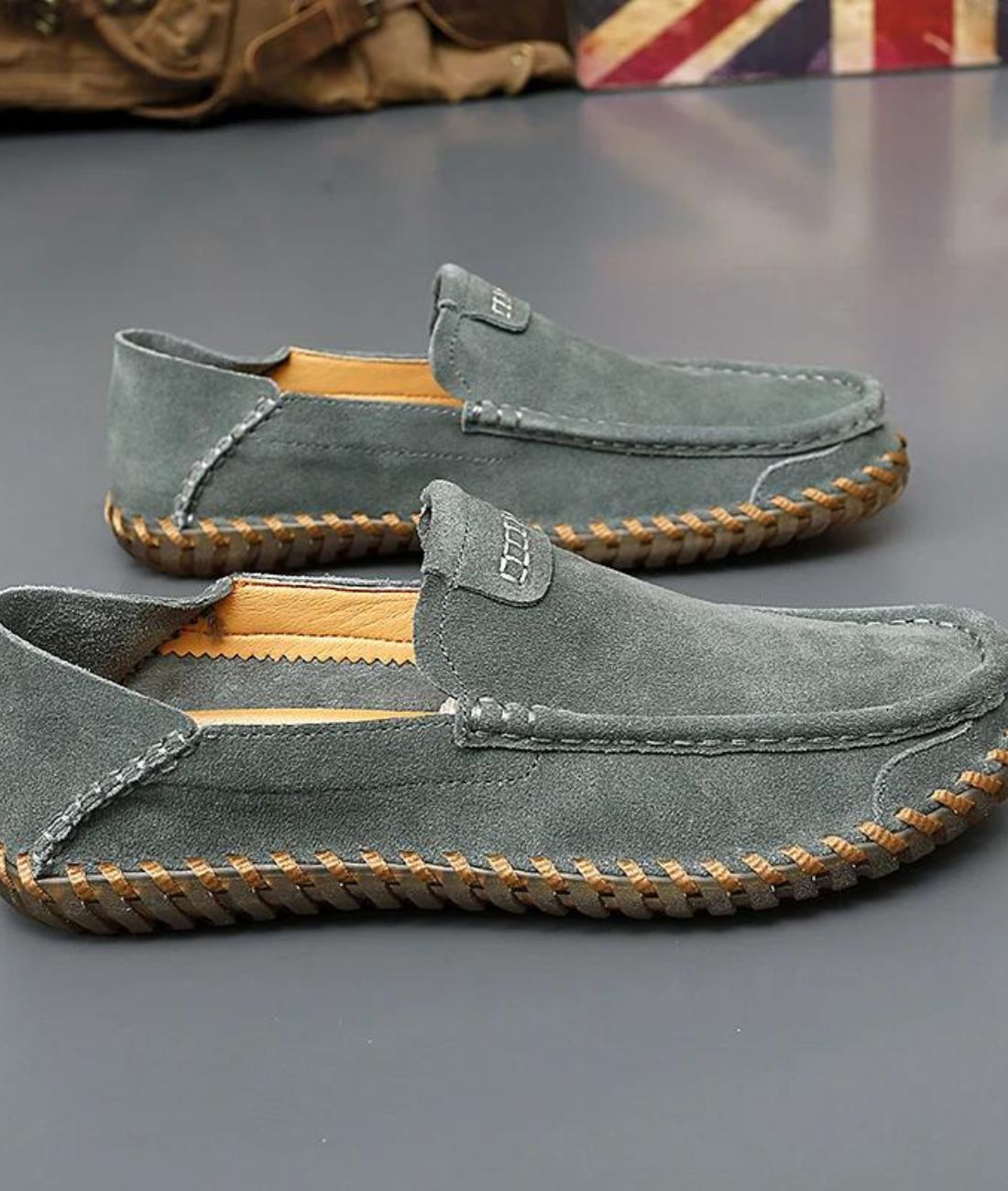 Men’s Slip On Suede Loafers Grey