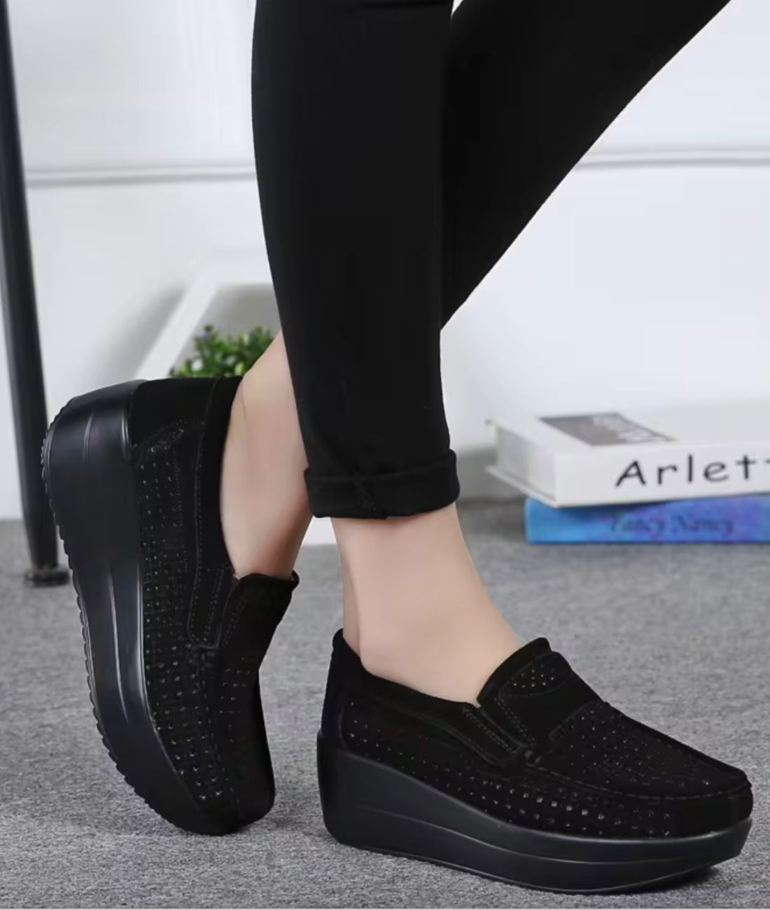 Women’s Slip On Patent Leather Loafers Deep Black