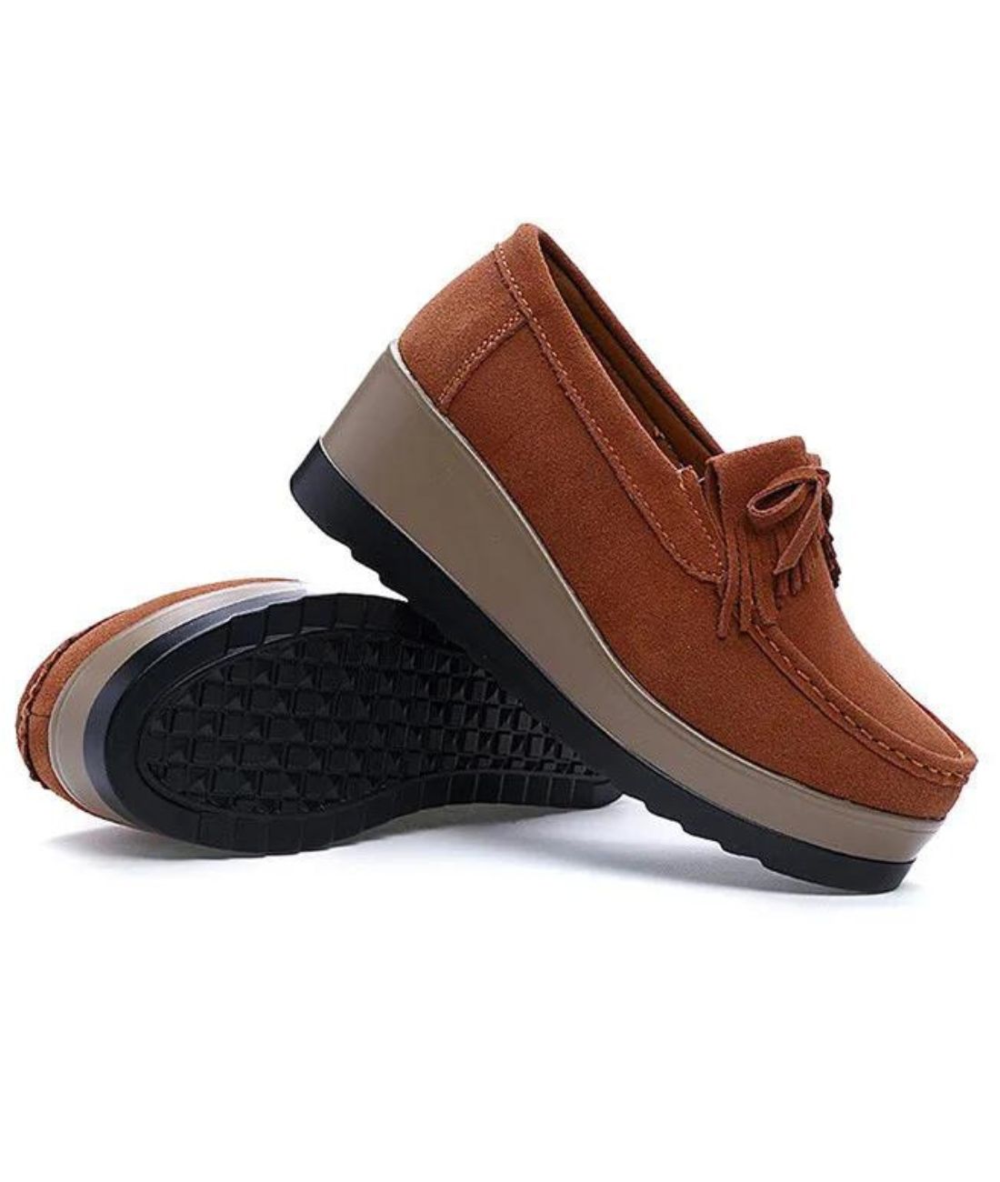 Women’s Slip On Patent Leather Loafers Cognac Brown