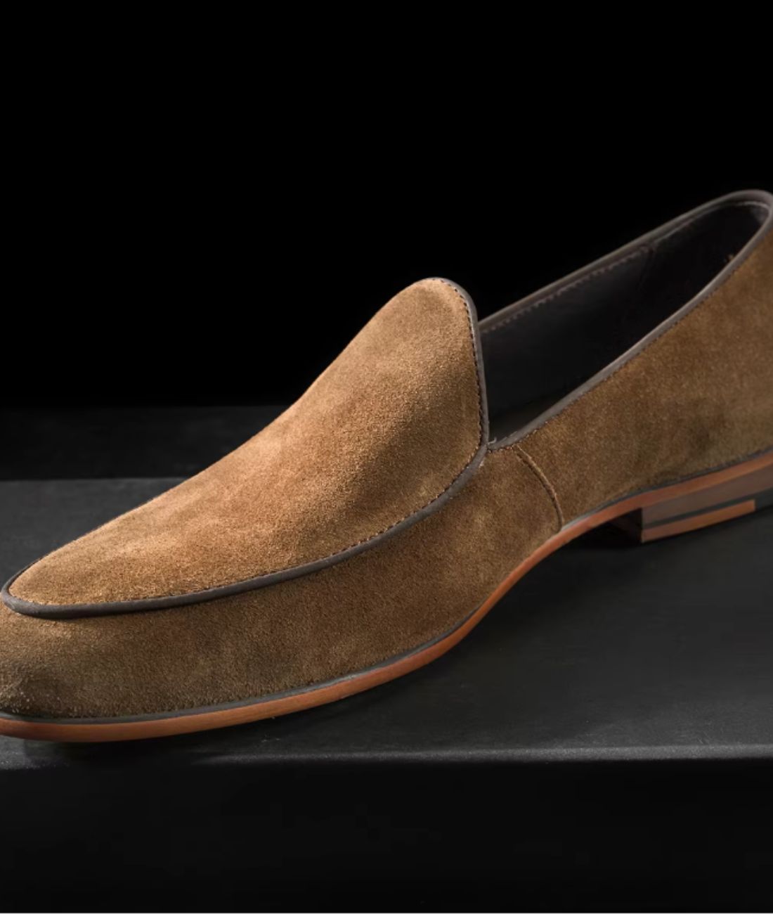 Men’s Slip On Suede Loafers Coffee Brown
