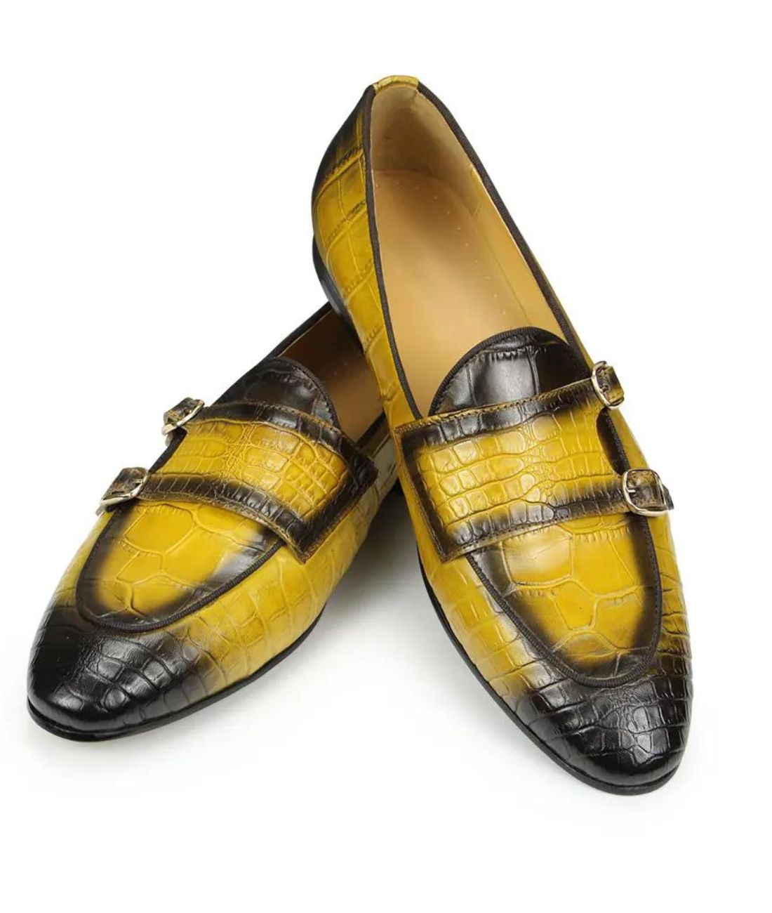 Men’s Slip On Patent Leather Loafers Cognac Brown