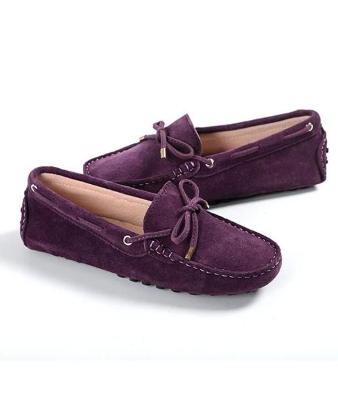 Women’s Driving Suede Loafers Deep Purple