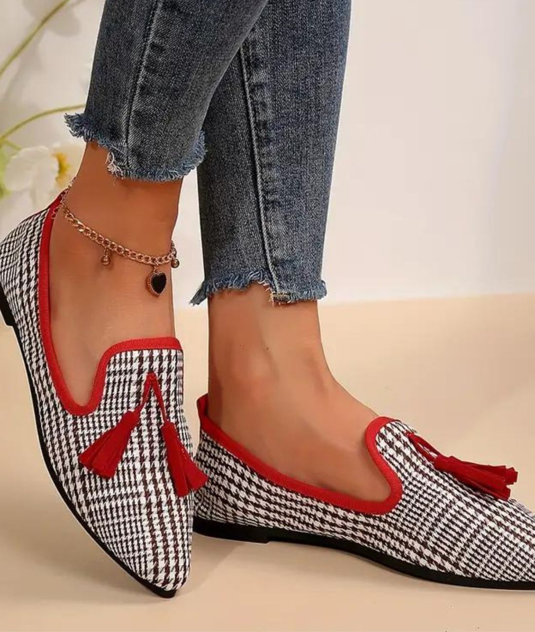 Women’s Tassel Patent Leather Loafers Off White