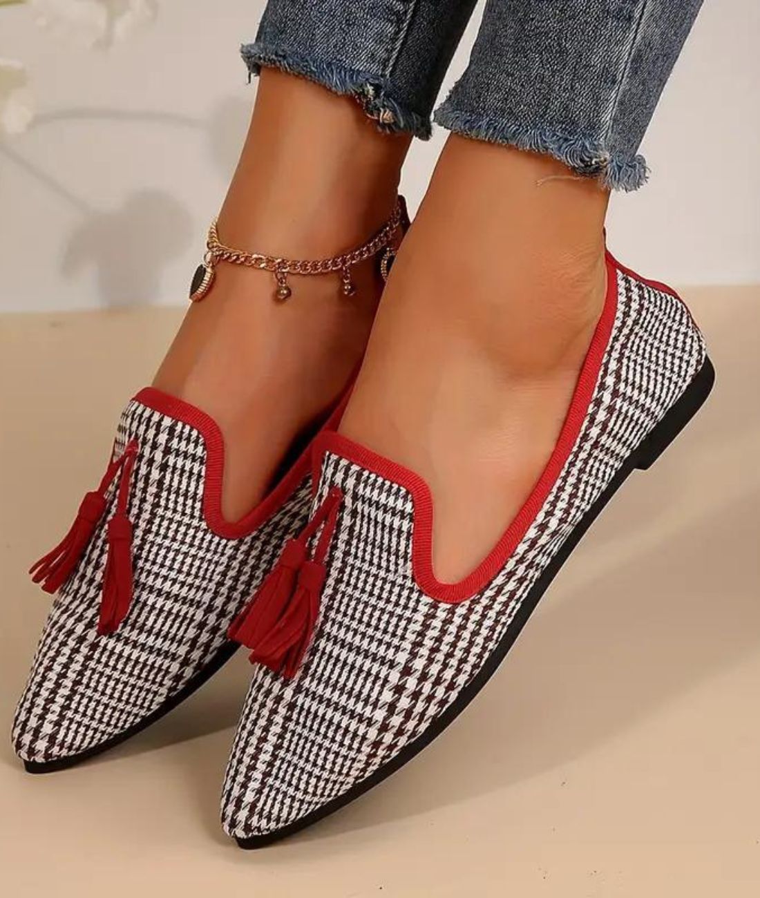 Women’s Tassel Patent Leather Loafers Off White
