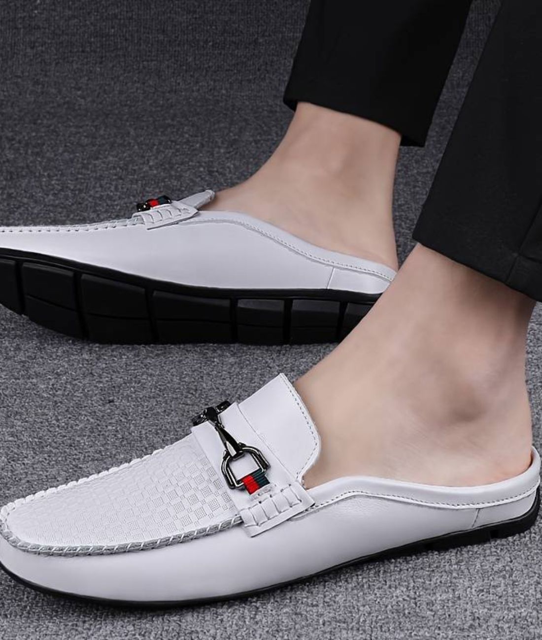 Women’s Mules Leather Loafers Off White