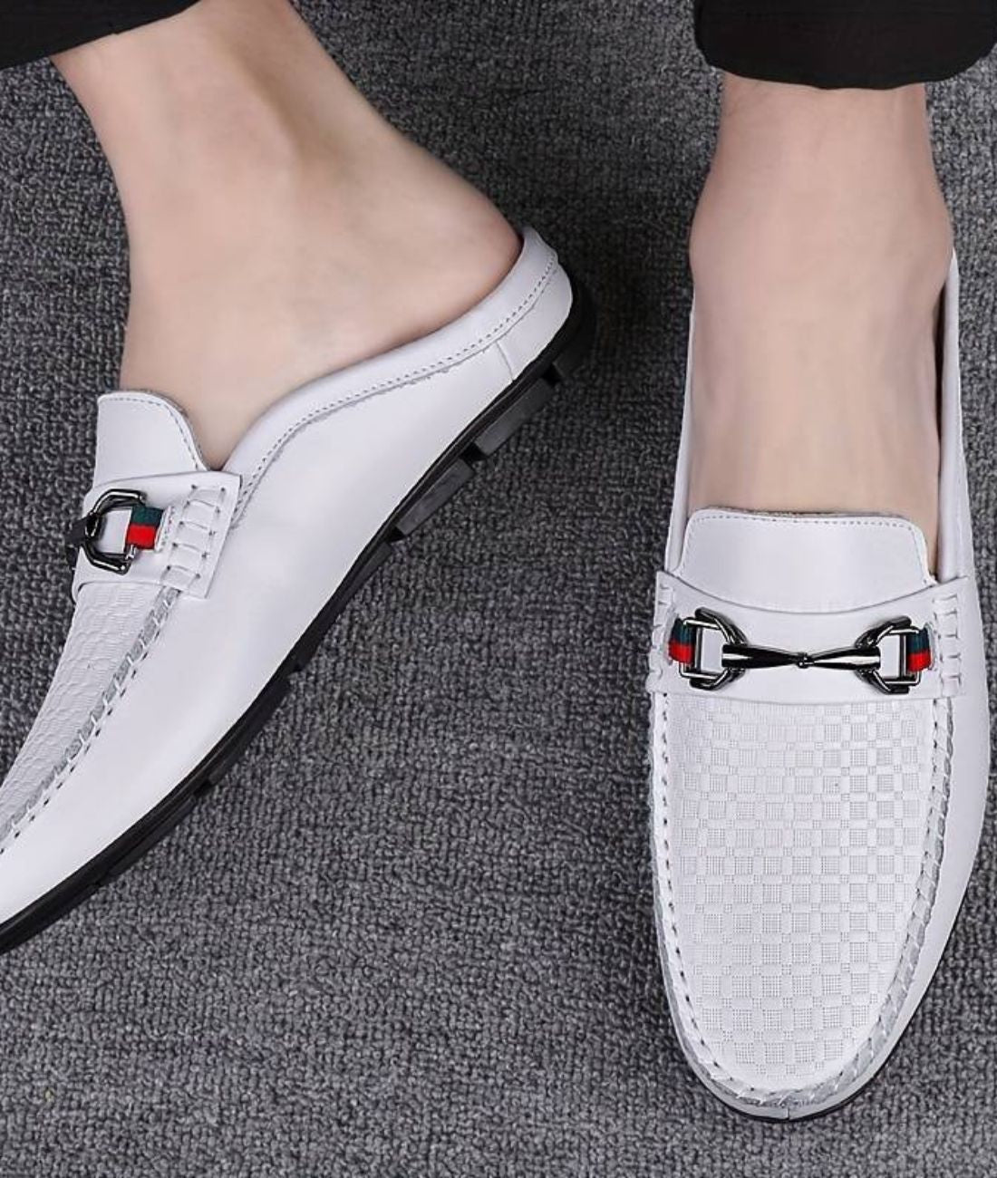 Women’s Mules Leather Loafers Off White