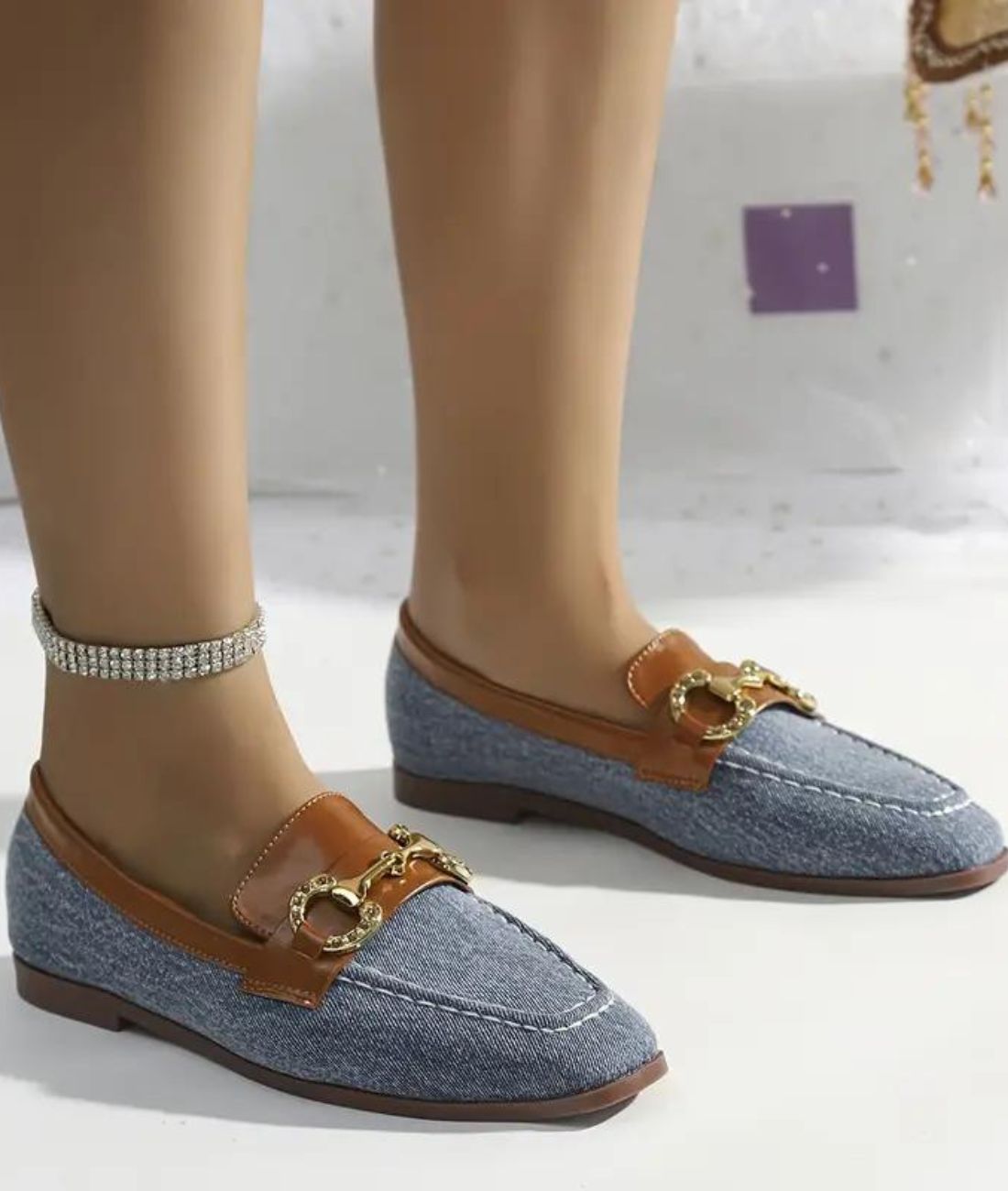Women’s Horsebit Leather Loafers Coffee Brown