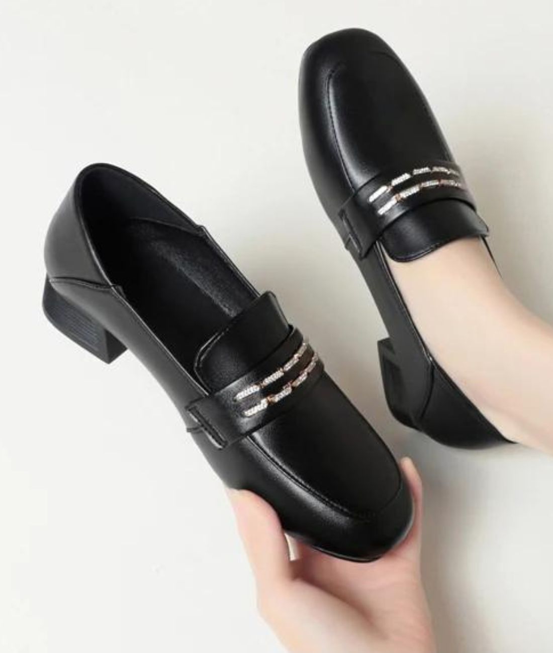 Women’s Platform Patent Leather Loafers Deep Black