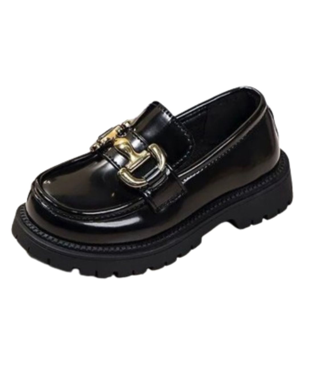 Women’s Chunky Patent Leather Loafers Deep Black