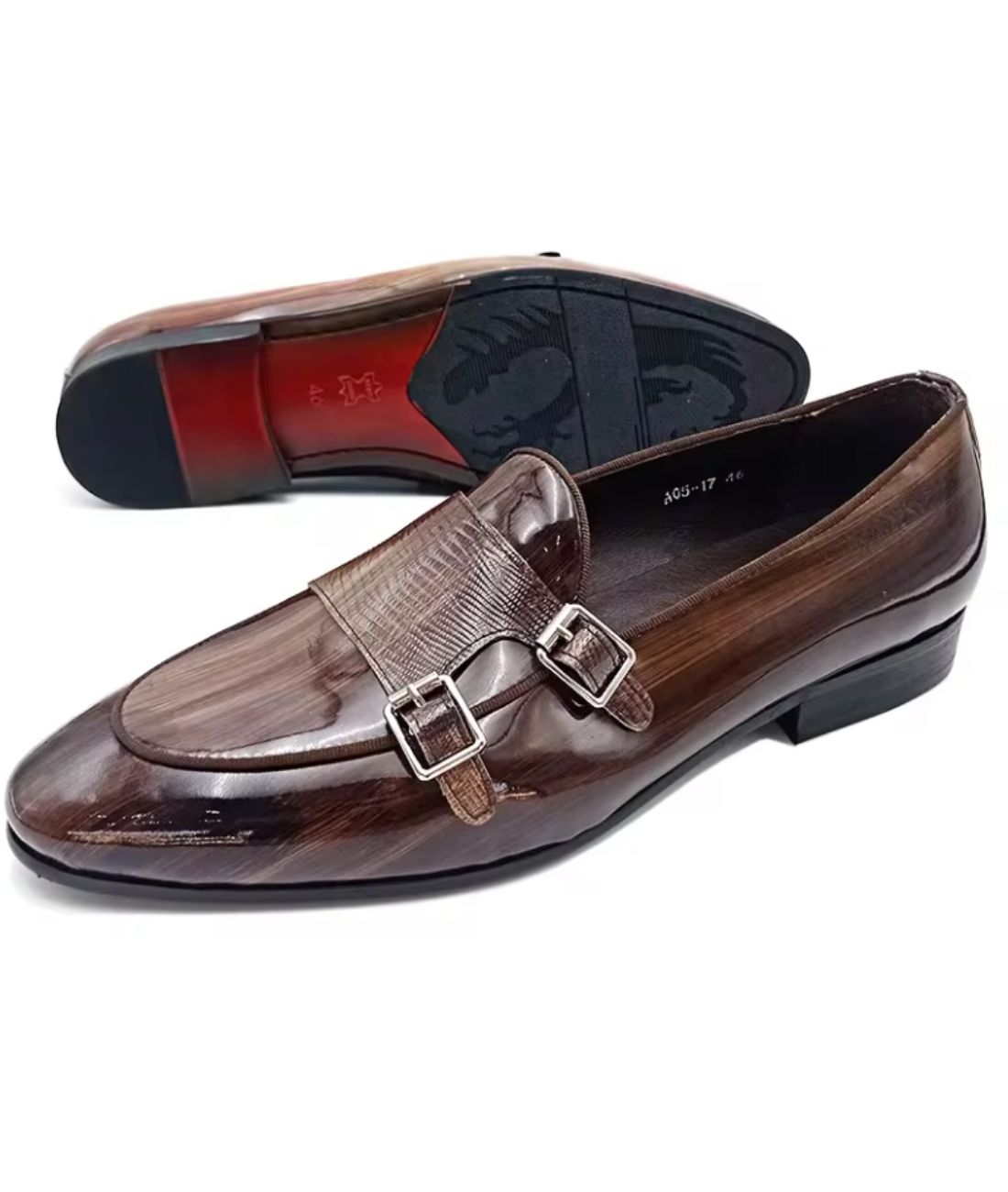Men’s Slip On Patent Leather Loafers Coffee Brown