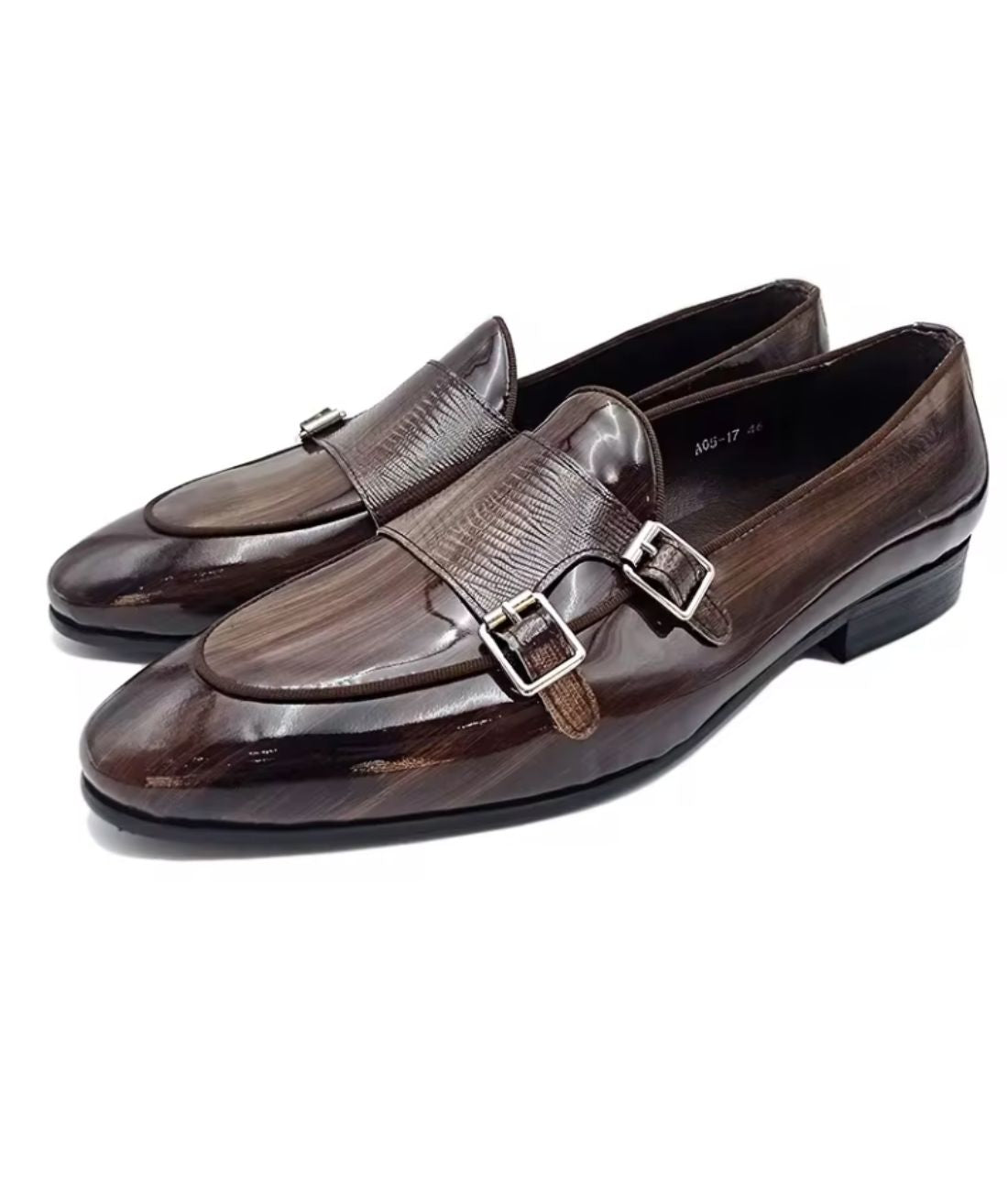 Men’s Slip On Patent Leather Loafers Coffee Brown