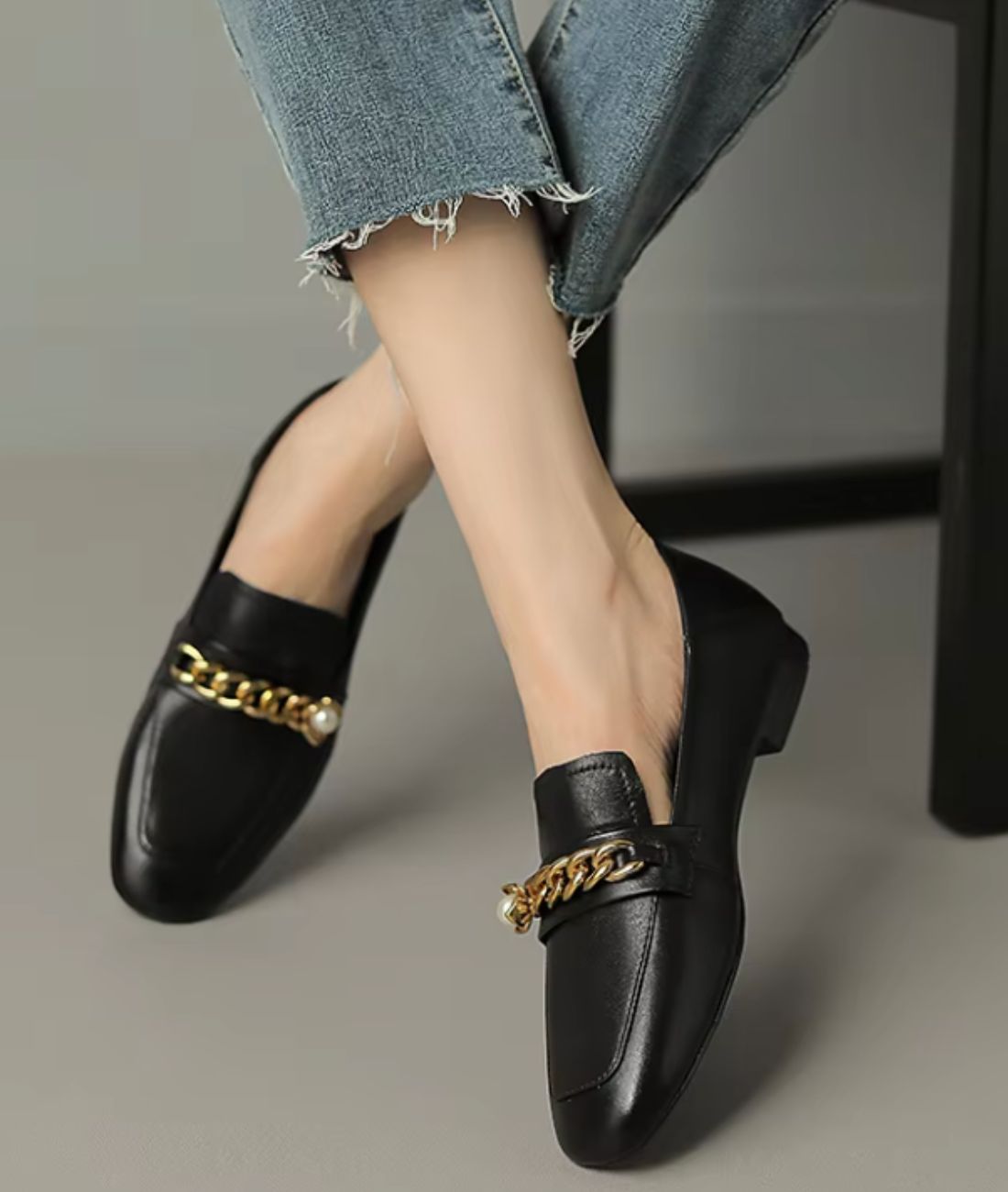 Women’s Slip On Patent Leather Loafers Deep Black