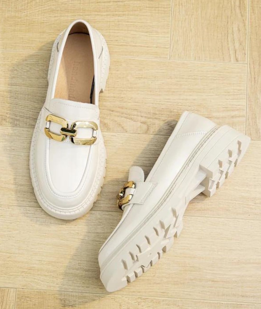 Women’s Horsebit Patent Leather Loafers Off White
