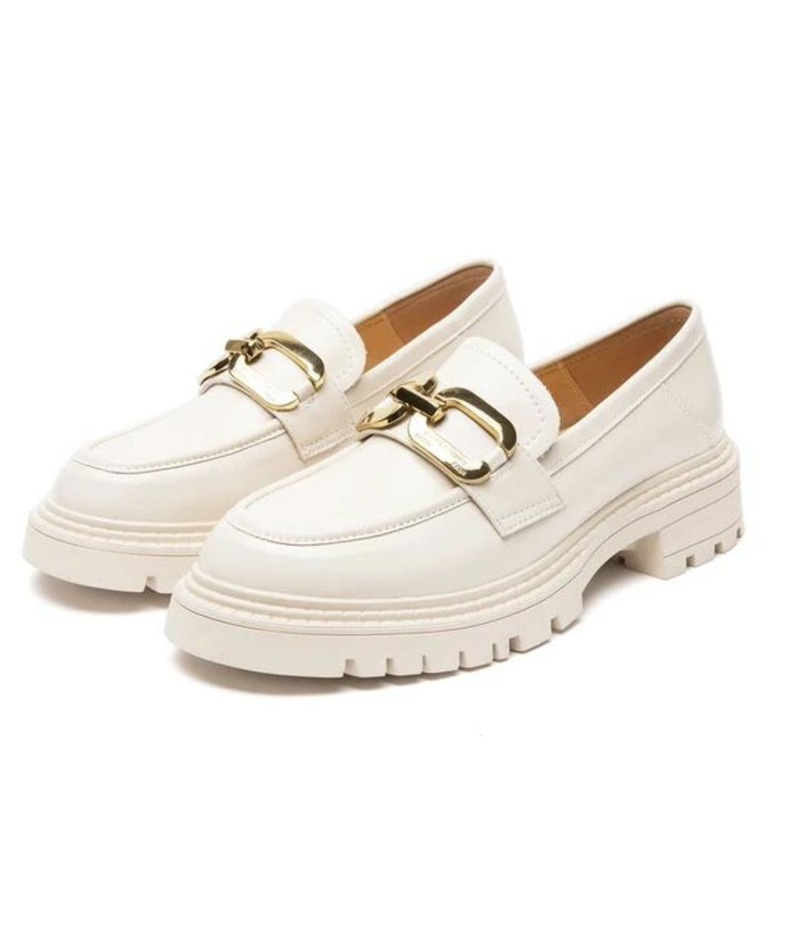Women’s Horsebit Patent Leather Loafers Off White