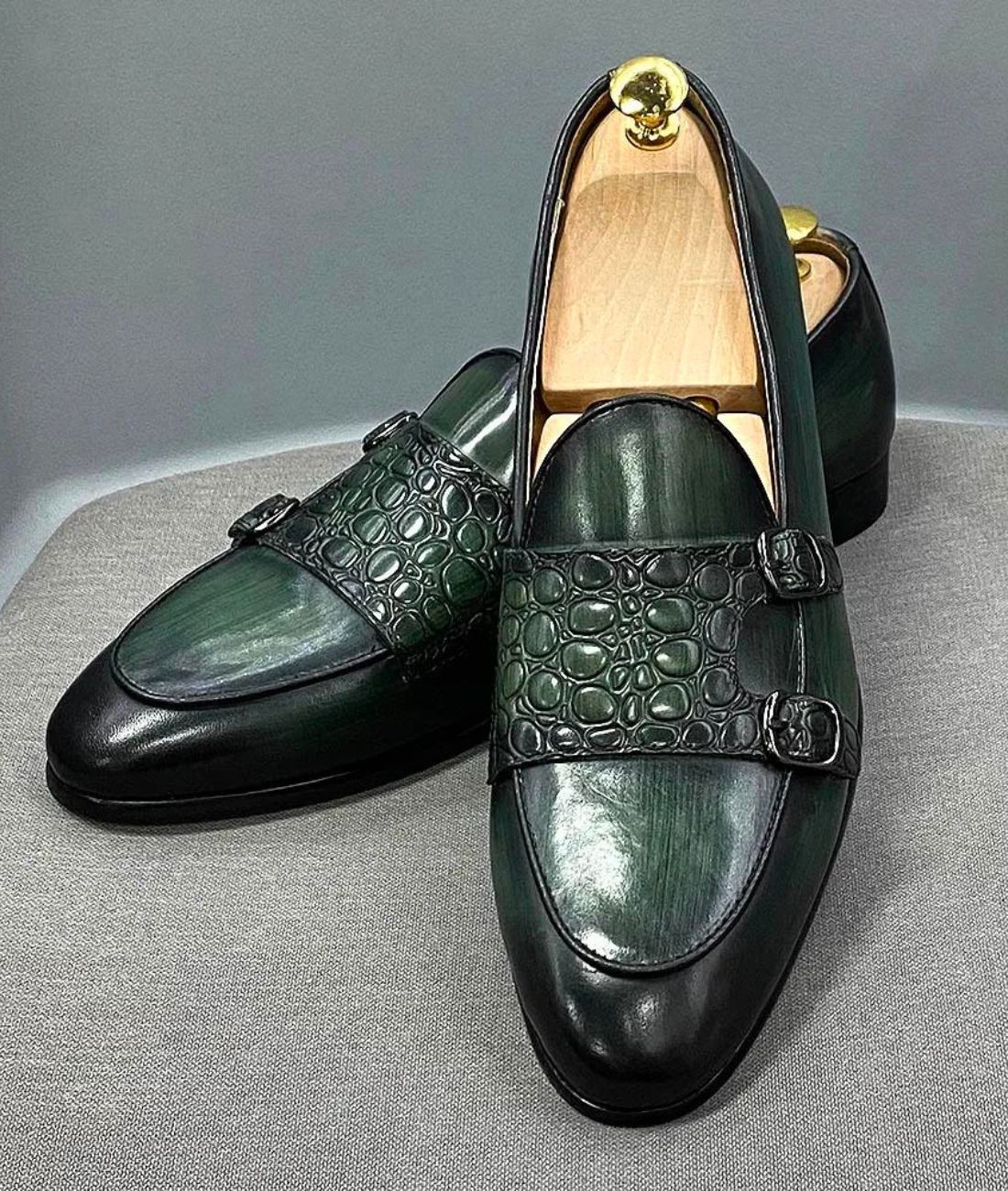 Men’s Slip On Patent Leather Loafers Navy