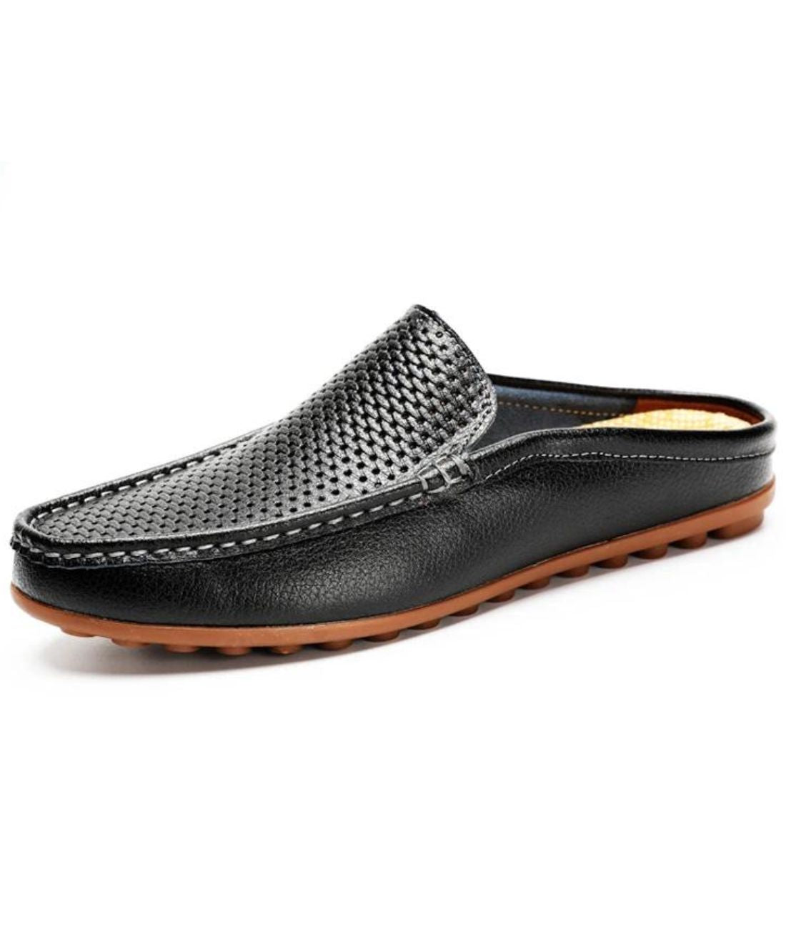 Men’s Mules Leather Loafers Deep Black