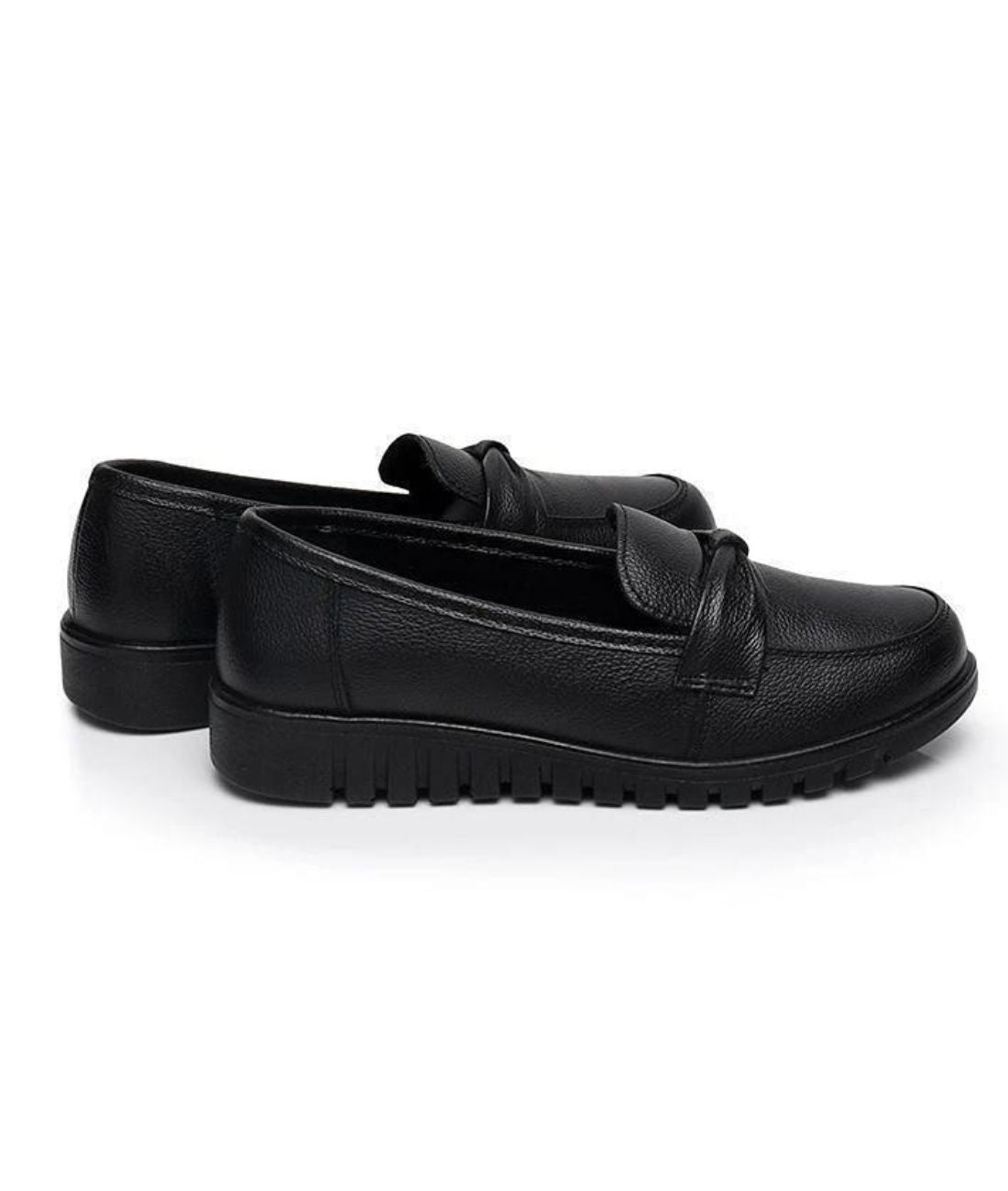 Women’s Slip On Leather Loafers Deep Black