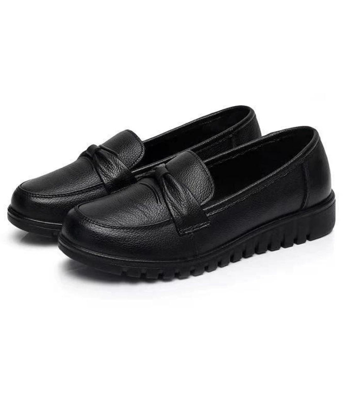 Women’s Slip On Leather Loafers Deep Black