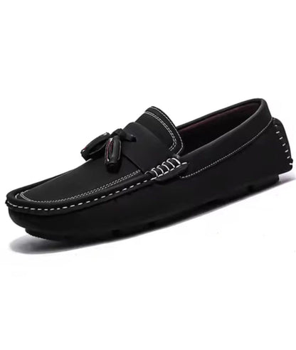 Men’s Tassel Leather Loafers Deep Black