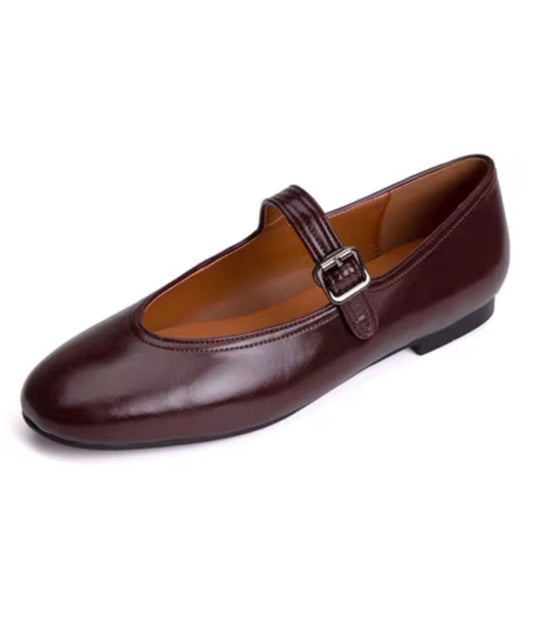 Women’s Slip On Round Toe Patent Leather Loafers Burgundy