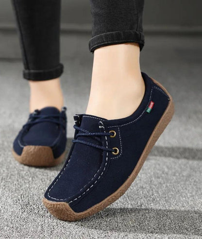 Women’s Pointed Suede Loafers Navy
