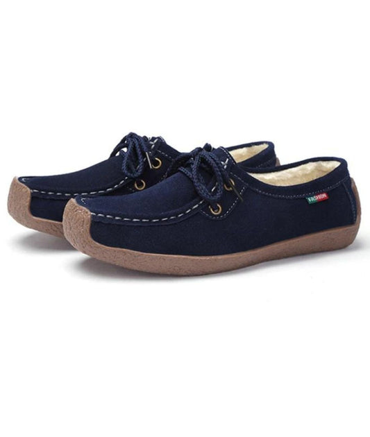 Women’s Pointed Suede Loafers Navy