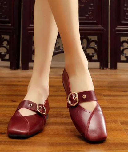 Women’s Slip On Patent Leather Loafers Burgundy