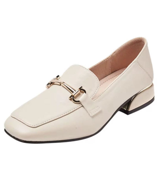 White Suede Loafers Leather Mary Jane – White