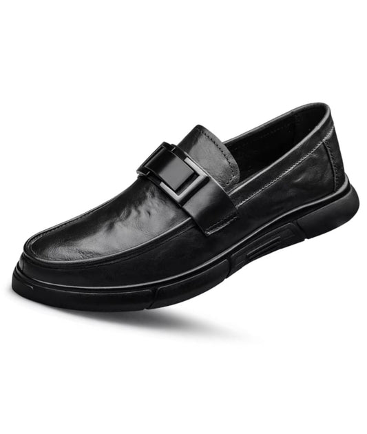 Men’s Slip On Patent Leather Loafers Deep Black