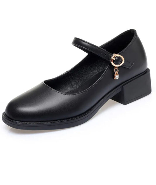Women’s Low Heel Suede Loafers Deep Black