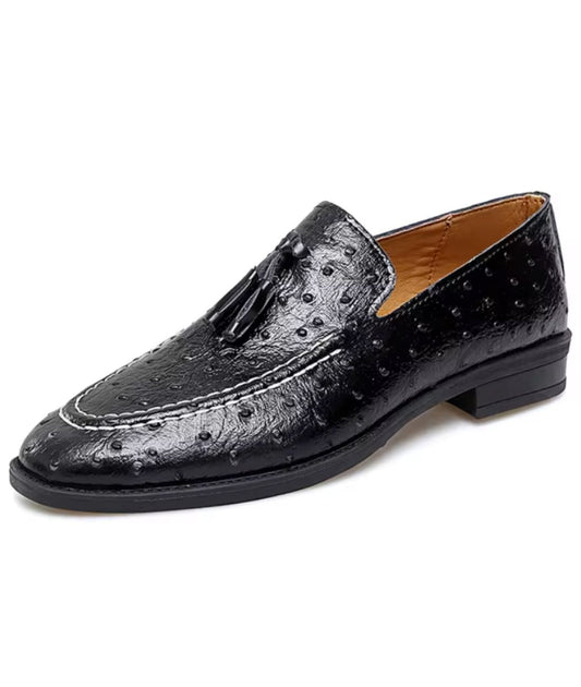 Men’s Slip On Patent Leather Loafers Deep Black