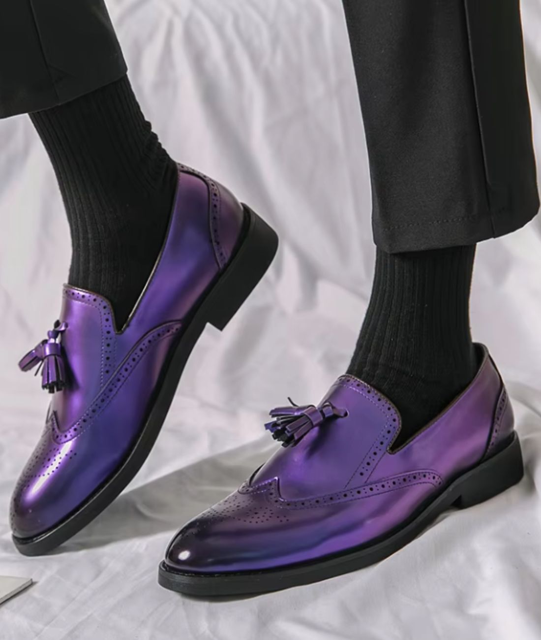 Women’s Tassel Suede Loafers Deep Purple