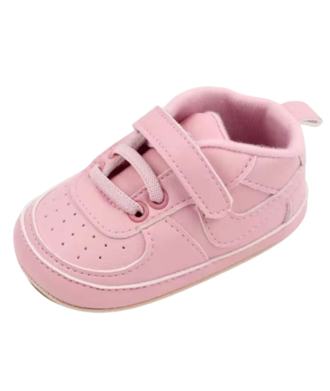 Baby Round Toe Lace Up Patent Leather Loafers Fuchsia