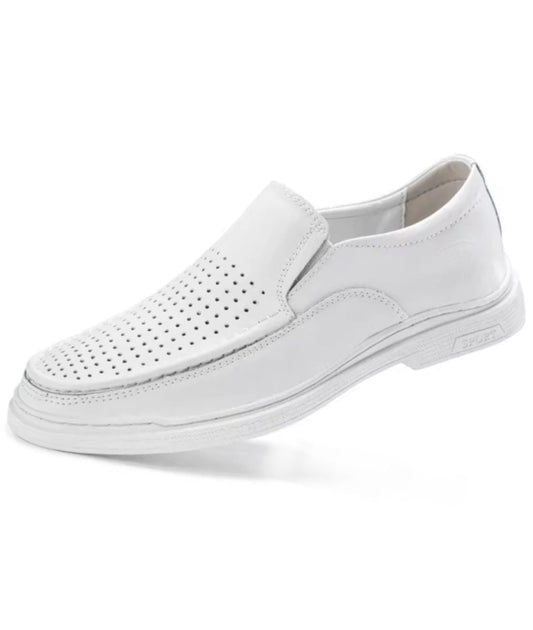 Women’s Slip On Patent Leather Loafers Off White